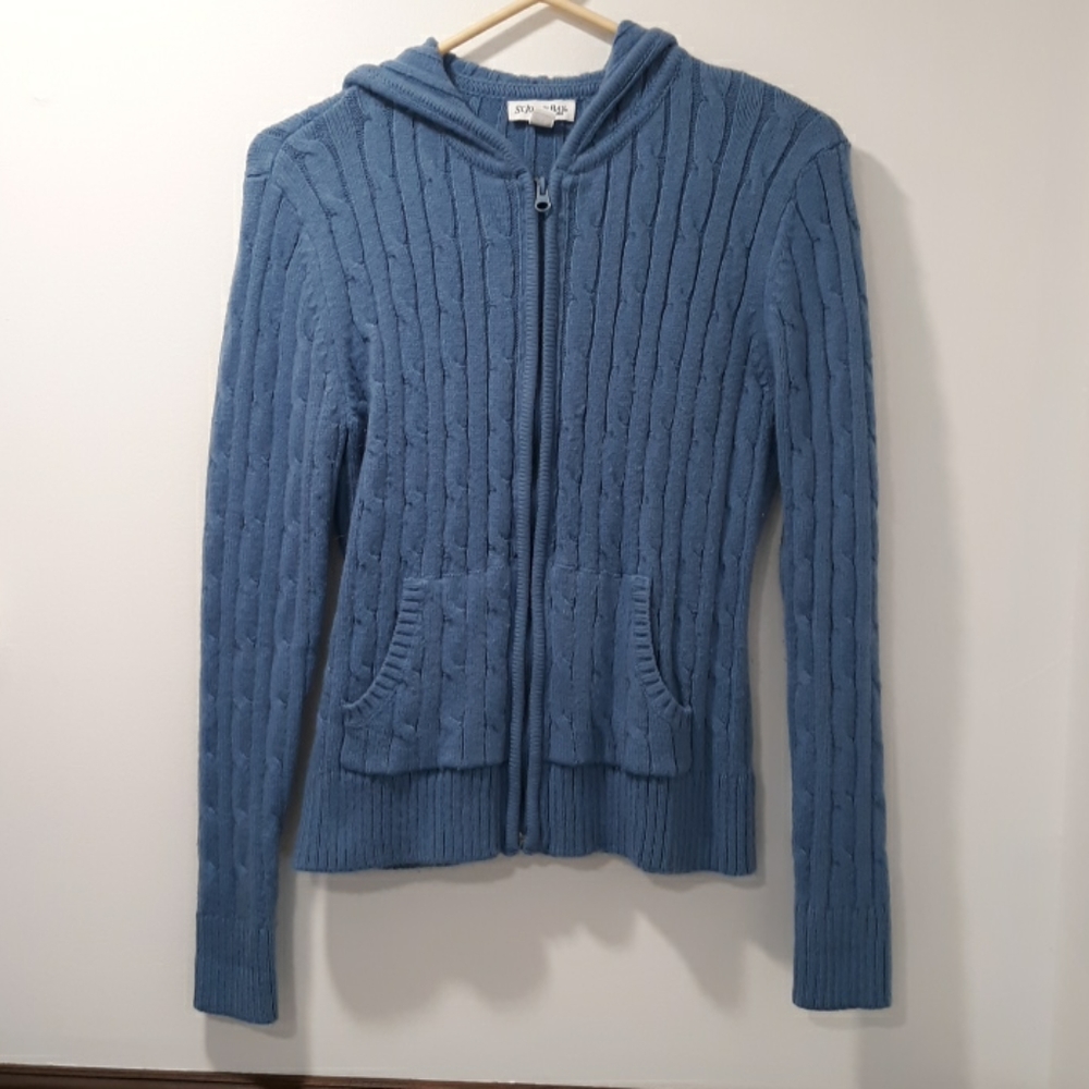 Blue St. John's Bay Zip Up Sweater